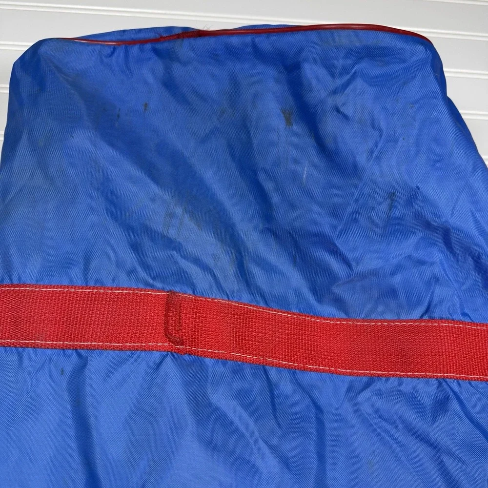Vintage Little League Baseball‎ Crest Sponsor Duffle Bag Blue And Red